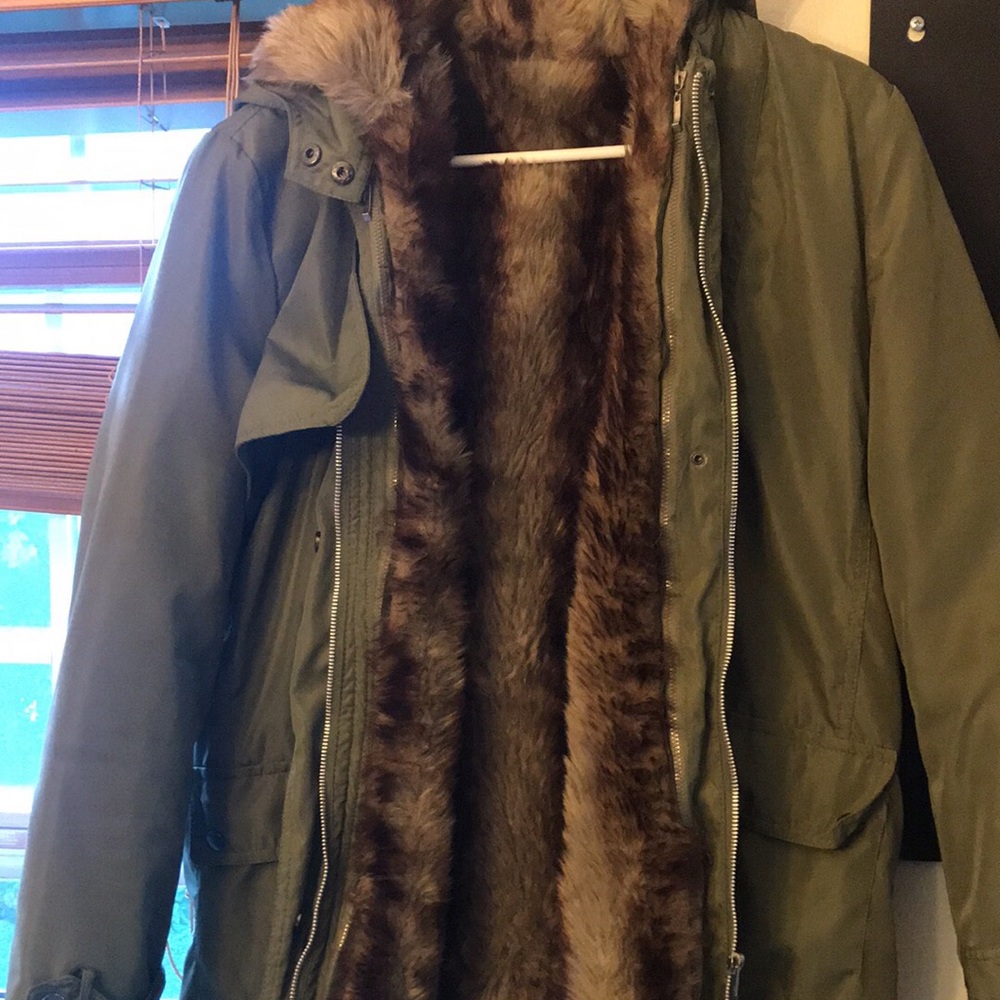 Large Faux Fur Winter Jacket